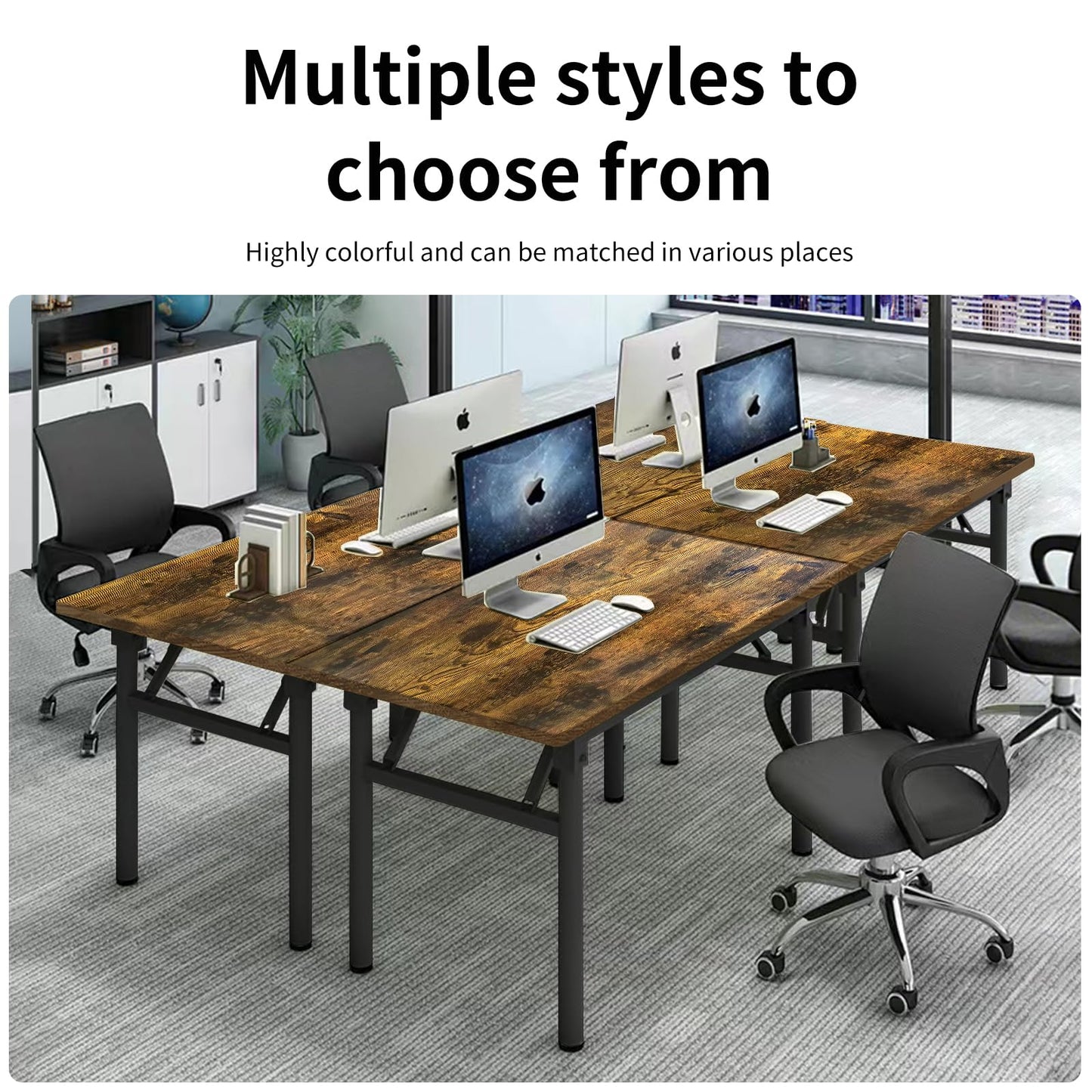 HDHNBA Modern Simple Style PC Table Folding Desk No Assembly Required, Writing Computer Desk - WoodArtSupply