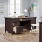 Sauder Costa Executive Desk, W 65.118 X D 29.528 X H 30.00, Coffee Oak finish Sauder
