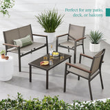 Best Choice Products 4-Piece Outdoor Textilene Patio Conversation Set, Backyard Furniture w/Loveseat, Coffee Table, Steel Frame - Brown/Brown Best Choice Products