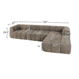 Christopher Knight Home Mania 122" Modular L-Shape Sofa Couch with Chaise Lounge, Modern Sectional Sofa Set for Living Room, Boucle Fabric Upholstered Cloud Couch with Deep Seat, Brown Christopher Knight Home