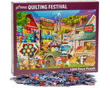 Vermont Christmas Company Quilting Festival Jigsaw Puzzle 1000 Piece - Colorful Puzzle for Adults - Randomly Shaped and Fully Interlocking Pieces Vermont Christmas Company