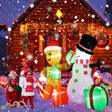 COOLWUFAN 6 FT Christmas Decorations Outdoor Inflatables Gingerbread Man Snowman Blow Up Yard Decor, Outdoor Inflatables Decorations with Rotating LED Light for Garden Patio Lawn Holiday Party Xmas COOLWUFAN