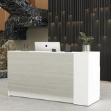 Modern Reception Desk with Storage Shelves, Front Counter Table for Office, Lobby, Salon, Retail Store, Spa, Clinic, Hotel, Showroom (75" inch) ALFA BUSINESS
