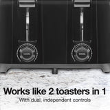 Proctor Silex 4 Slice Toaster with Extra Wide Slots for Bagels, Cool-Touch Walls, Shade Selector, Toast Boost, Auto Shut-off and Cancel Button, Black (24215PS) Proctor Silex