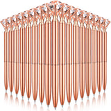 Yahenda 50 Pcs Diamond Pens Bridal Shower Ballpoint Pen Black Ink Bling Pens Crystal Metal Pens Bling Pen with Diamond on Top for Women Bridesmaid Wedding Office School(Rose Gold) Yahenda