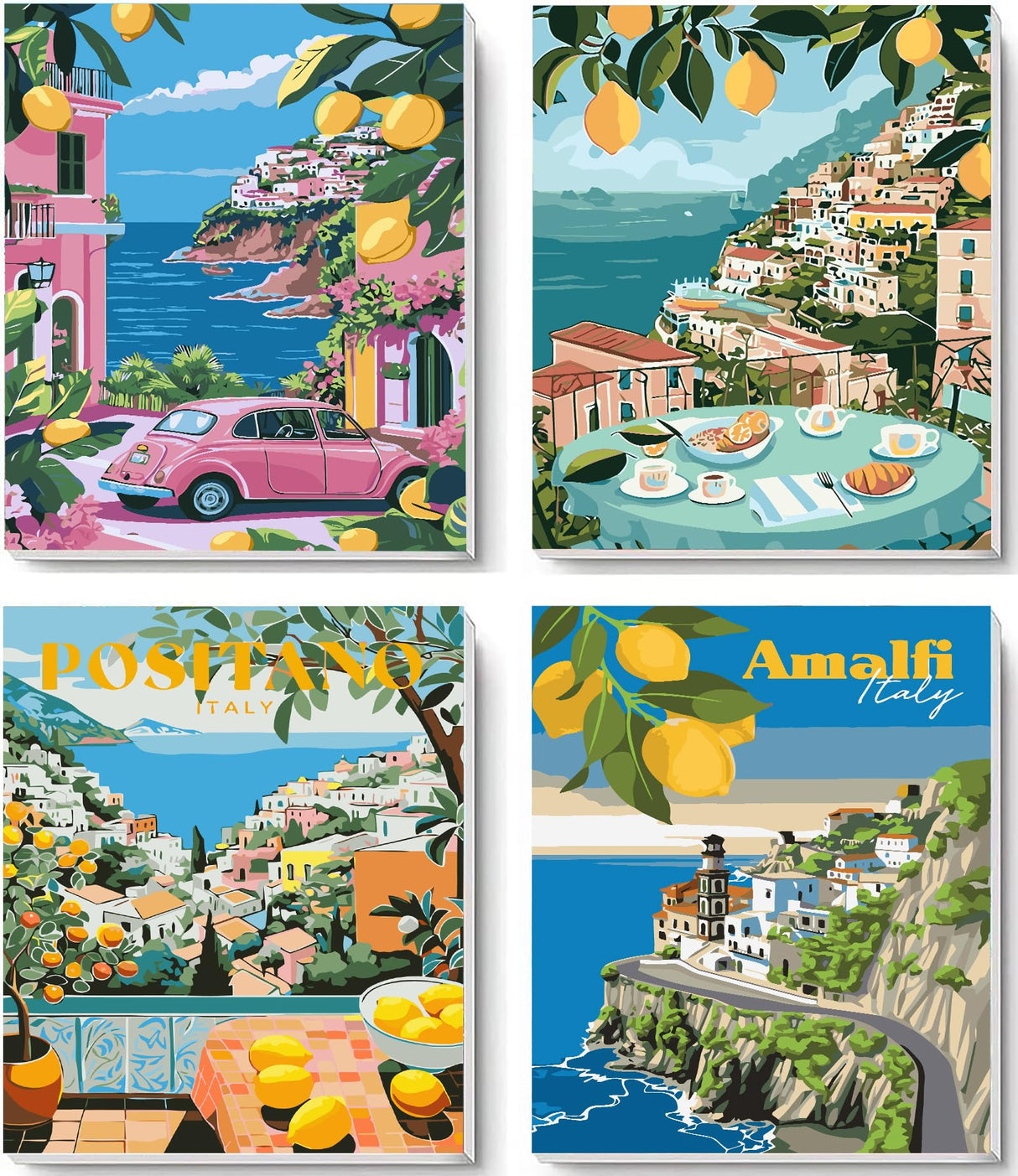 4Pack Paint by Numbers for Adult,Cityscape Paint by Numbers Kit for Adults Beginners,DIY Paint by Numbers Acrylic Paint CanvasPainting Kits Art,Home Wall Decor, 10X14 inch(Without Frame) APTDYIGL