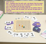 2 in 1 Multiplication Addition Math Board Game for Kids - Wooden Montessori Math Toys for Girls Boys 4 5 6 7 8 9 Years Old Wood Double Sided Board Table Dice Card Games for Family Cltoyvers