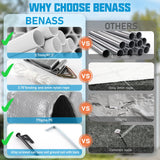 Benass Carport Canopy 10x16 Heavy Duty, Carport Canopy, Portable Car Port Garage, Car Shelter All Weather, Grey Benass