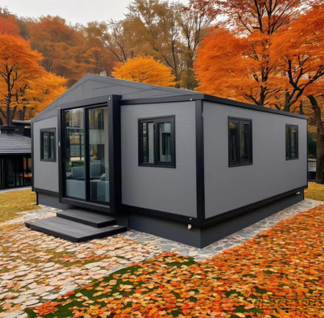 Tiny Homes for Sale Prefab, 20ft Expandable Container House Contains with 2 Bedrooms, 1 Fully Equipped Bathroom & Kitchen Tiny House to Live in for Adults Mobile Foldable Home Generic