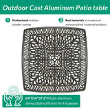 VIVIJASON 9-Piece High Patio Dining Set, Free-Rust Cast Aluminum Patio Bar Table and Chairs Set with 8 Swivel Bar Stools & 64" Bar Height Dining Table, Umbrella Hole for Backyard, Lawn, Garden VIVIJASON