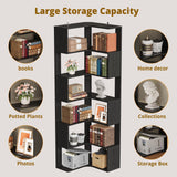 IRONCK Corner Bookshelf, 80.3" Tall Corner Bookcases with Anti-Drop Panel, Corner Shelf Storage Display Rack for Living Room Home Office, Black IRONCK