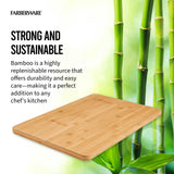 Farberware Extra-Large Wood Cutting Board, Reversible Chopping Board for Kitchen Meal Prep and Serving, Charcuterie Board, 14-Inch x 20-Inch, Bamboo Farberware