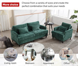 JOYBASE 2 Pieces Living Room Furniture Sets, Loveseat Couch and Accent Chair, Mid-Century Modern Sofa Set for Living Room, Apartment, Office, Bedroom (Emerald, Chenille) JOYBASE