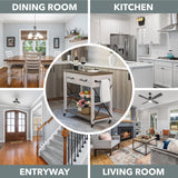 FirsTime & Co. Off-White and Brown Aurora Kitchen Cart, Coffee Bar and Microwave Stand, Island on Wheels with Storage, Wood and Metal, Farmhouse, 31.5 inches FirsTime & Co.