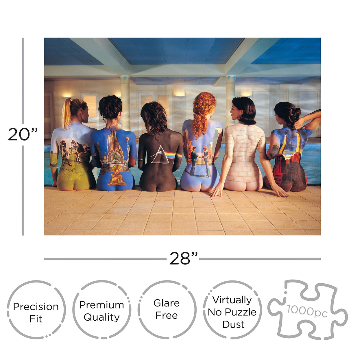 AQUARIUS Pink Floyd Back Art Puzzle (1000 Piece Jigsaw Puzzle) - Glare Free - Precision Fit - Officially Licensed Pink Floyd Merchandise & Collectibles - 20 x 27 Inches AQUARIUS
