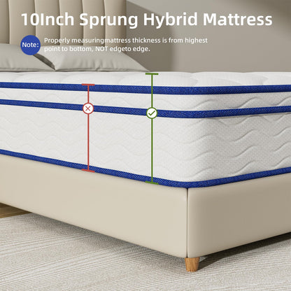 Full Mattress, 10 Inch Full Size Hybrid Mattress in a Box, Medium Firm Memory Foam and Spring Mattresses, Pressure Relief & Motion Isolationfor, Fiberglass Free Bed Mattress, CertiPUR-US Certified