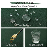 MIULEE Hunter Green Thick Polyester Linen Rectangle Tablecloth Decorative Cutouts Waterproof Stain and Wrinkle Resistant Table Cloth Christmas Holiday Table Cover for Dining Kitchen, 52 x 70 inch MIULEE