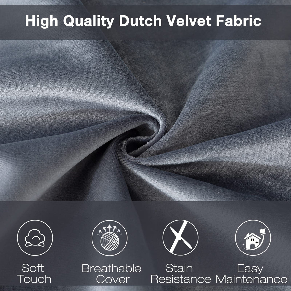 Large Bean Bag Chair for Adults/Kids with Filling, 3 ft Memory Foam Bean Bag Chairs with Filler Included, Ultra Soft Dutch Velvet Fabric, Bean Bag for Living Room - 3 Foot,Dark Gray EDUJIN