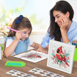 SENQAO Cardinal Diamond Art Kits for Kids with Frame, Christmas Diamond Painting for Kids Ages 4-8-12, Easy Kids Gem Art Kit with Beautiful Package for Home Wall Decor(7.1x7.1inch) SENQAO