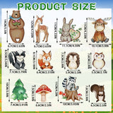 12 Pcs Wooden Animal Cutout Shapes Forest Painted Woodland Decorations Animals Wood Table Centerpieces Woodland Creature Decor for Craft Party Supplies Birthday Favors Cake Decor Feekoon
