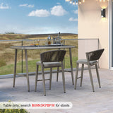 PURPLE LEAF Outdoor Rectangular Counter Height Dining Table Aluminum Kitchen Bar Table for Bar Stool for Backyard Patio Grey PURPLE LEAF