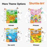 Shuttle Art Paint with Water Coloring Book for Kids, 25 Princess Themed Pages with 2 Brushes, Mess-Free Watercolor Paint Set, Travel-Friendly Art Craft Gift for Toddlers, Birthday Christmas Gift Shuttle Art