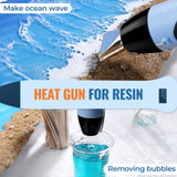 LET’S Resin Heat Gun for Resin,350W Fast Heating Dual Temp Heat Gun (482°F~752°F) with 3 Nozzles and 2 Silicone Covers,4.9Ft Long Cable Heat Gun for Crafting,Shrink Tubing,Vinyl Wrap,Epoxy Resin LET'S RESIN