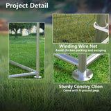 BOSSIN Bold Chicken Coop Run Large Metal Chicken Pen Outdoor, Poultry Cage Spire Shape, Heavy Duty Walkin for Yard with Waterproof and Anti-UV Cover, for Rabbits Habitat BOSSIN