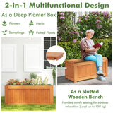 Toolsempire Outdoor Planter Bench, 45 Gallon Outdoor Bench Wooden Raised Garden Bed with Planter Box, 2-in-1 Wood Planter Bench Deck Plant Box for Porch, Patio, Garden & Backyard Toolsempire