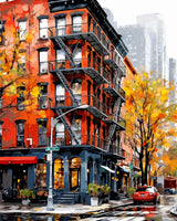 New York City Landscape Oil Painting Paint by Number Kits 16 x 20 inch Canvas Fictional Scenery Graffiti DIY Painting for Kids Students Adults Beginner with Brushes Acrylic Pigment (without Frame) Tucocoo