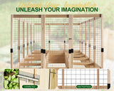 AMERLIFE U-Shaped Raised Garden Bed with Deer Proof Fence, 7.5Wx15Dx6H Outdoor Wooden Raised Garden Bed Planter with 19" Depth Planter Box AMERLIFE