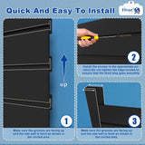 4'x8' PVC Slat Wall Paneling, High Load Capacity Slatwall Panel, Cuttable & Moisture-Proof & Flame Retardant, Heavy Duty Black Garage Slatwall Panes Storage Systems for Garage Workshop Storage Fivaz