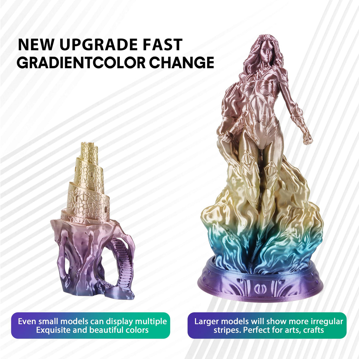 2024 Upgrade S-Series Silk PLA 3D Printer Filament, Shiny Multicolor Rainbow PLA Filament 1.75mm, Spiral Random Change PLA 3D Printing Filament for Most FDM, Kingfisher +/-0.02mm, 1kg/2.2lb CmaCaiv