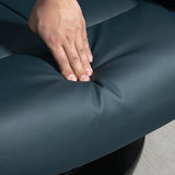 HOMCOM Massage Recliner Chair with Ottoman, 360° Swivel Recliner and Footstool, 10 Point Vibration, PU Leather Reclining Chair with Side Pocket and Remote Control, Blue HOMCOM