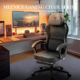 MEENICE Ergonomic Gaming Chair with Pocket Spring Cushion and Breathable Leather, Cooling Gel and Massage Lumbar Support, Adjustable High Back Office Chair for Adults and Kids - Supports up to 300LBS MEENICE