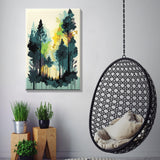 JOOZ Forest Paint by Numbers Kit for Adults with Frame, Adult Paint by Number Kits with Easel, DIY Abstract Forest Landscape Oil Painting Kit for Home Wall Decor 8x12 Inch JOOZ