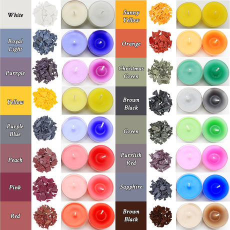MAQIHAN Candle Color Dye for Soy Wax - 16 Popular Vibrant Colors Wax Dye for Soy Candle Making,Bulk Soy Wax Dyeing Chips for Making Candles,Safe and Natural,DIY Supplies MAQIHAN