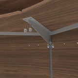 Linea Italia Curved Modern Office Desk Easy to Assembly 2 Panel Reception Counter for Lobby, Salon, 124" x 49", Walnut Linea Italia