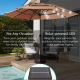 Best Choice Products 10ft 3-Tier Solar Patio Umbrella, Outdoor Market Sun Shade for Backyard, Deck, Poolside w/ 24 LED Lights, Tilt Adjustment, Easy Crank, 8 Ribs - Red Best Choice Products