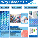 LELEMON Diamond Art Kits for Adults,Birds Diamond Painting Kits for Adults,Flower Dimond Art Paintings, 5d Diamond Painting Kit with Diamond Painting Accessories for Home Wall Decor 12 x 16inch LELEMON