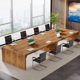Tribesigns 13FT Conference Table, Large Rectangle Conference Room Table, Long Meeting Seminar Table Business Tables for 12-16 People (Four Tables) Tribesigns