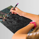 Large Coloring Book for Girls - 60 Black Coloring Pages - Comes with 8 Neon-Ink Gel Pens Nebulous Stars