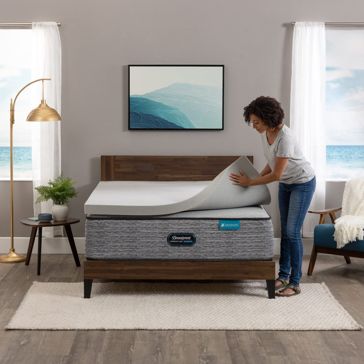 Beautyrest Black Diamond Cooling, Pressure-Relieving Memory Foam Mattress Topper, Twin, 3-Inch, Grey Beautyrest