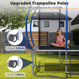 Lyromix 14FT Outdoor Rectangle Trampoline for Kids and Adults, Rectangular Trampoline with Curved Poles, Pumpkin Trampolin with Light, Sprinkler, Soccer and Storage Bag Lyromix