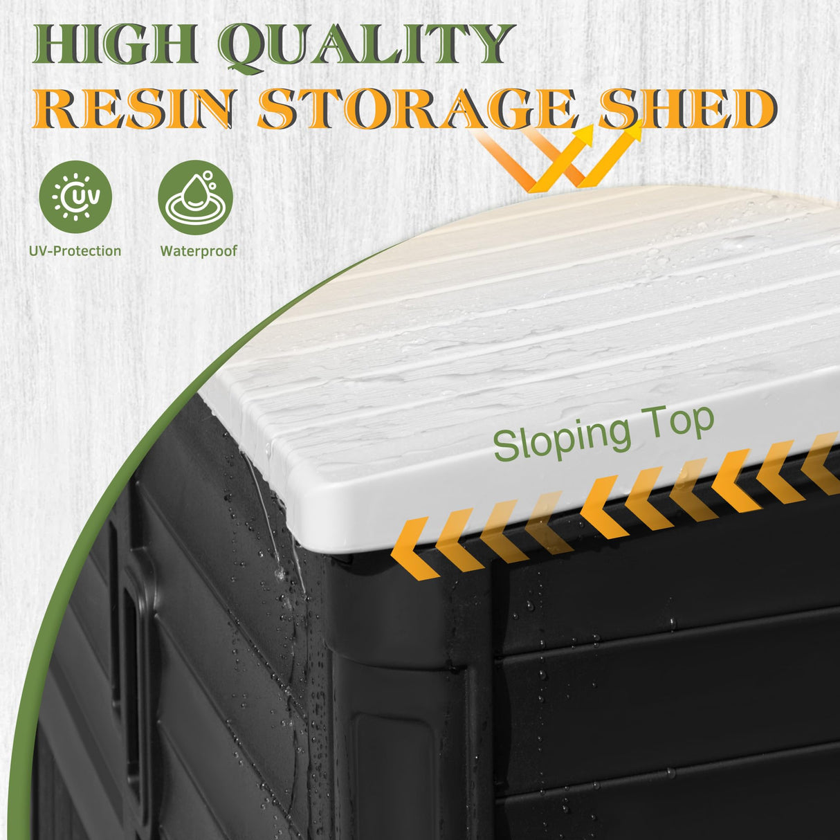 Greesum Outdoor Resin Storage Shed, 34 Cu.ft Horizontal Outdoor Storage Box Waterproof for Garden, Pool Storage, Black Greesum