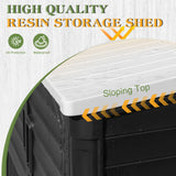 Greesum Outdoor Resin Storage Shed, 34 Cu.ft Horizontal Outdoor Storage Box Waterproof for Garden, Pool Storage, Black Greesum