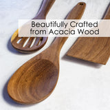 TB Home 3 Piece Acacia Wood Kitchen Utensils Set, Wooden Cooking Utensils Set TB Home