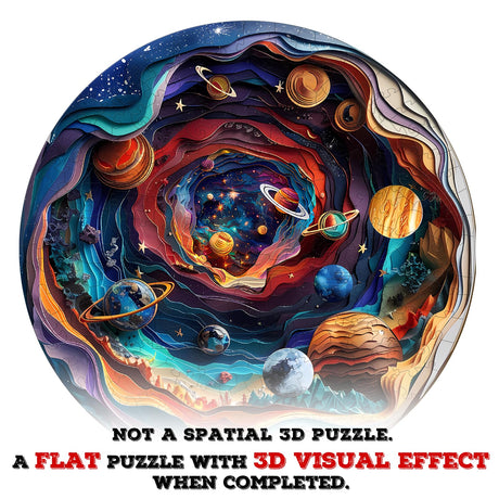 Wooden Puzzle for Adults-3D Visual Effect UniverseUnique Shape Advanced Wooden Jigsaw Puzzle for Adults and Kids,Best Gift,Wood Puzzles,Challenge Wooden Jigsaw Puzzle (Universe, Small) Welsky