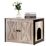 DWANTON Litter Box Enclosure, Cat Litter Box Furniture Hidden, Reversible Entrance Can Be on Left or Right Side, Wooden Cat Washroom Indoor, Fit Most of Litter Box, 27.6 x 19.7 x 19.7 Inches Dwanton