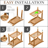 Bamboo Shower Bench with Handles and Shelf – Waterproof Stool for Inside Shower, Bathroom Foot Rest, Shaving Seat, Bamboo Shower Chair for Adults Teak shower bench